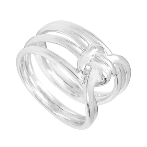 Bague Canyon argent fils emmêlés dont un plat en forme de ganse taille 56