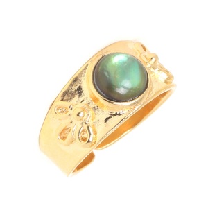 Bague Franck Herval ajustable Laura cabochon Abalone