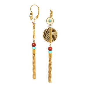 Boucles d'oreilles Franck Herval Mady dormeuses pompon