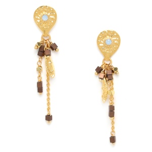 Boucles d'oreilles Franck Herval Vanille poussoir multipampilles