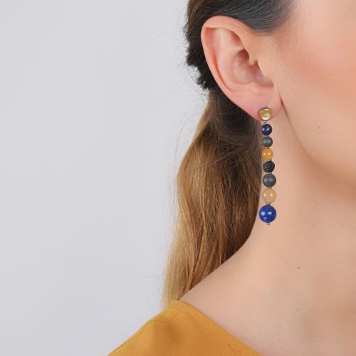 Boucles d'oreilles Nature Bijoux Blue Tribe dégradé