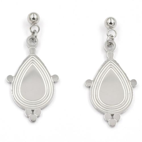 Boucles d'oreilles ZAG goutte argente