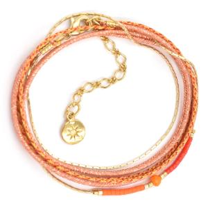 Bracelet By Garance Lila doré orange & corail