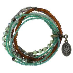 Bracelet Konplott Petit Glamour d'Afrique vert & marron