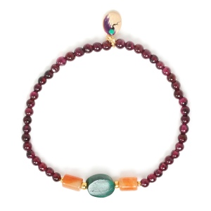 Bracelet Nature Bijoux Bergame extensible Grenat