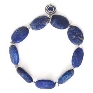 Bracelet Nature Bijoux Samarcande extensible Lapis ovale