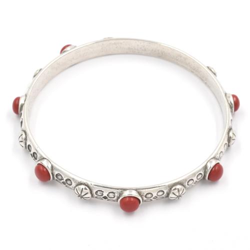 Bracelet Shabada Jonc argenté Timeless 47 Corail M