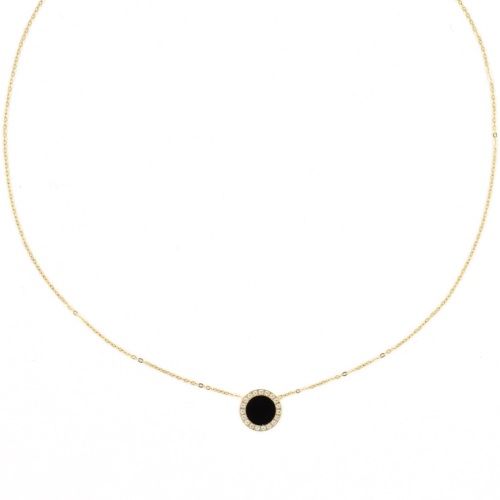 Collier ZAG Linda dor mdaille Baklite noire