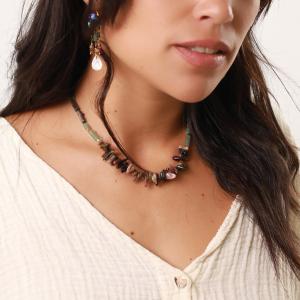Collier Nature Bijoux Papatea centre éclats de pierres
