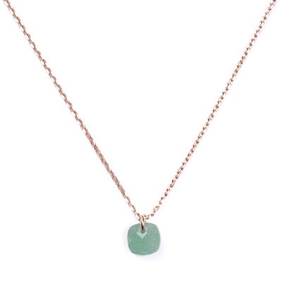 Collier Senzou New Brio Or rose et Quartz vert