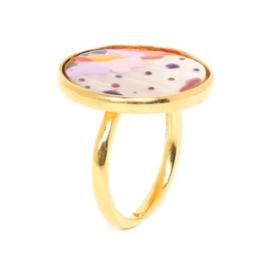 Bague Franck Herval Rosy ajustable Nacre émaillée