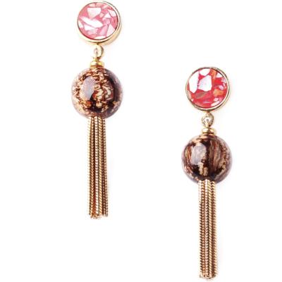 Boucles d'oreilles Nature Bijoux Cappuccino Pompon