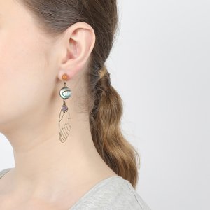 Boucles d'oreilles Nature Bijoux Mystique poussoir ailes de cigale