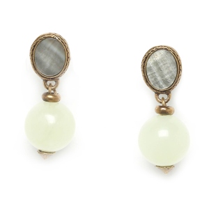 Boucles d'oreilles Nature Bijoux Pachacuti perle ronde de Jade
