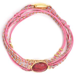 Bracelet By Garance Rita doré fushia Grenat