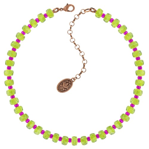 Collier Konplott Bead Snake Jelly vert fushia 