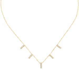Collier ZAG Allen doré & Cristaux de Zirconium