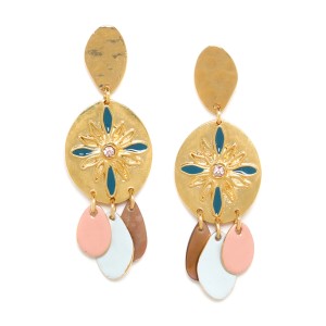 Boucles d'oreilles Franck Herval Eva pampilles émaillées