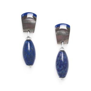 Boucles d'oreilles Nature Bijoux Abyss olive de Lapis-Lazuli