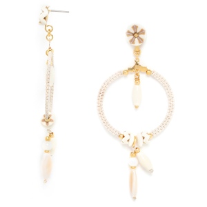 Boucles d'oreilles Nature Bijoux Ivory anneau perlé