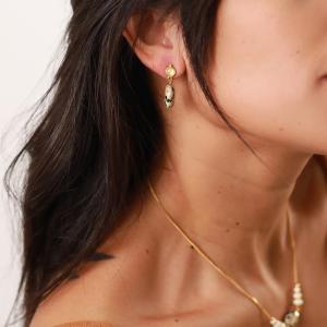 Boucles d'oreilles Nature Bijoux Karakorum olive Jaspe