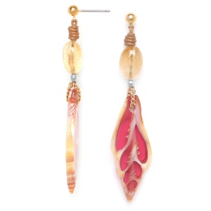 Boucles d'oreilles Nature Bijoux Lagoon vexillum grenadine