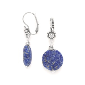 Boucles d'oreilles Nature Bijoux Samarcande dormeuses Lapis