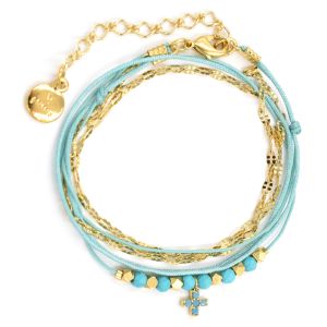 Bracelet By Garance Mariz doré Turquoise
