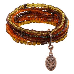 Bracelet Konplott Petit Glamour d'Afrique orange & marron