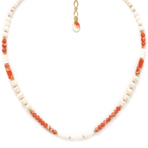 Collier Nature Bijoux Porquerolles orange & écru