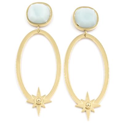 Boucles d'oreilles ZAG anneau ovale Amazonite