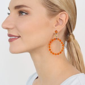 Boucles d'oreilles Konplott Bead Snake Jelly orange vert