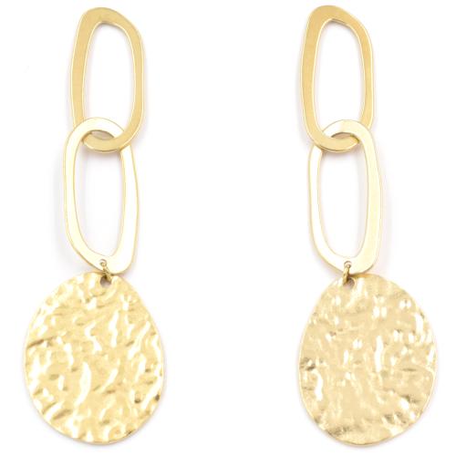 Boucles d'oreilles ZAG 2 anneaux et mdaille dors