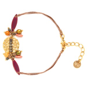 Bracelet Franck Herval Alina médaillon fermoir mousqueton