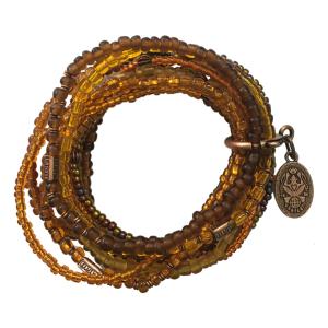 Bracelet Konplott Petit Glamour d'Afrique orange & marron