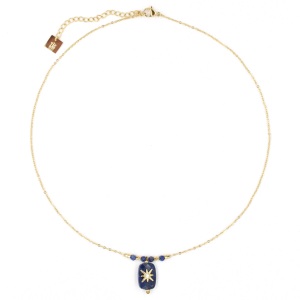 Collier ZAG Inès doré Pierre Lapis-Lazuli