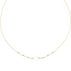 Collier ZAG Velasquez doré Trèfle de Nacre blanche