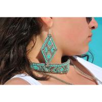 Boucles d'oreilles Nahua Ariel silver/turquoise