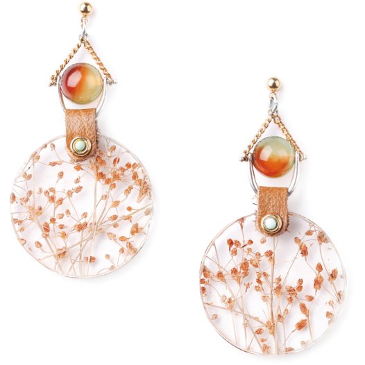Boucles d'oreilles Nature Bijoux Botaniste perle & disque 