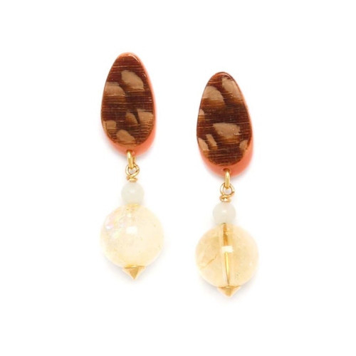 Boucles d'oreilles Nature Bijoux Galapagos Citrine