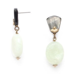 Boucles d'oreilles Nature Bijoux Pachacuti perle de Jade ovale