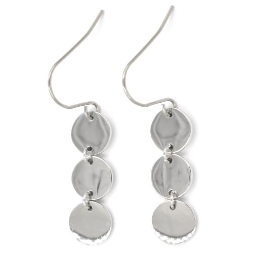 Boucles d'oreilles ZAG argentes 3 disques