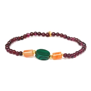 Bracelet Nature Bijoux Bergame extensible Grenat
