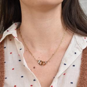 Collier ZAG Vanessa doré Nacre blanche 