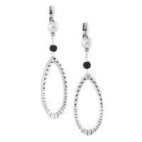 Boucles d'oreilles Shabada Timeless petit anneau perle noire