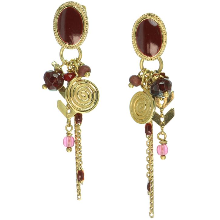 Boucles d'oreilles Franck Herval Julie poussoir top oval