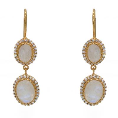 Boucles d'oreilles LuckyTeam dorées rainbow et zircons