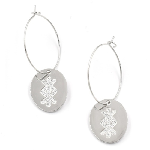 Boucles d'oreilles ZAG Créoles Rune protection argentées