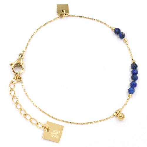 Bracelet ZAG Belo Horizonte doré Lapis-Lazuli