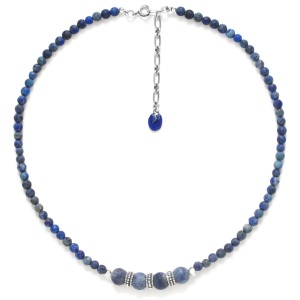 Collier Nature Bijoux Samarcande perles rondes Lapis